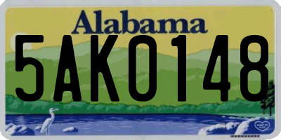 AL license plate 5AK0148