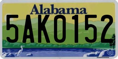 AL license plate 5AK0152