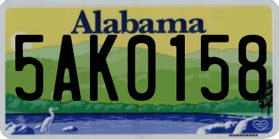 AL license plate 5AK0158