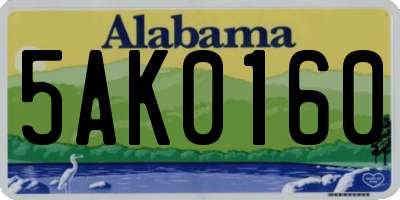 AL license plate 5AK0160