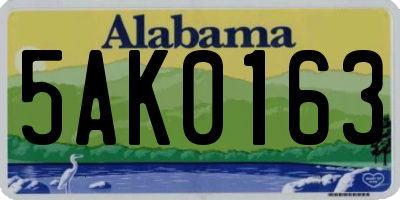 AL license plate 5AK0163