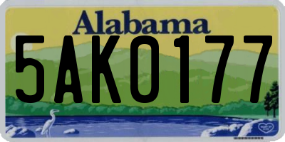 AL license plate 5AK0177