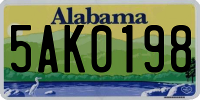 AL license plate 5AK0198