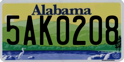 AL license plate 5AK0208