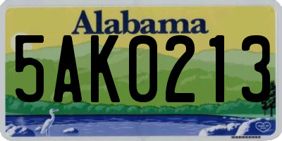 AL license plate 5AK0213