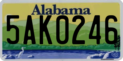 AL license plate 5AK0246