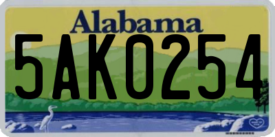 AL license plate 5AK0254
