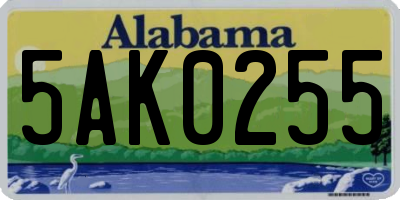 AL license plate 5AK0255