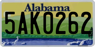 AL license plate 5AK0262