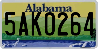 AL license plate 5AK0264