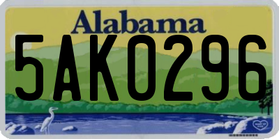 AL license plate 5AK0296