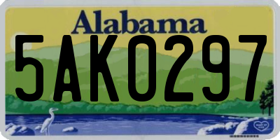 AL license plate 5AK0297