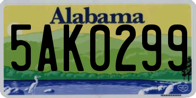 AL license plate 5AK0299