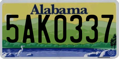 AL license plate 5AK0337