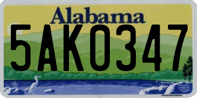 AL license plate 5AK0347