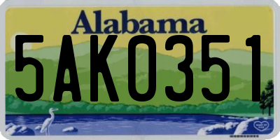 AL license plate 5AK0351