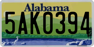 AL license plate 5AK0394