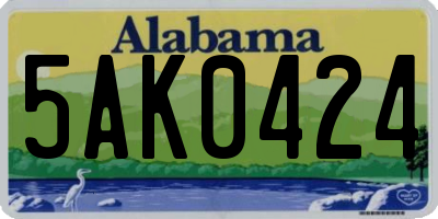 AL license plate 5AK0424