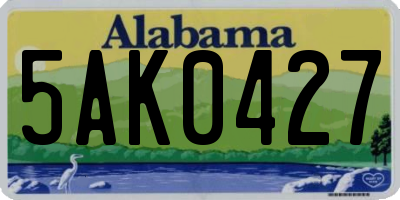AL license plate 5AK0427