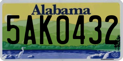 AL license plate 5AK0432