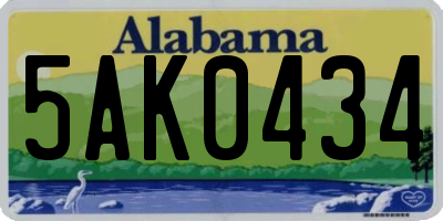 AL license plate 5AK0434