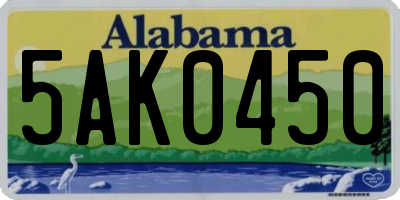 AL license plate 5AK0450