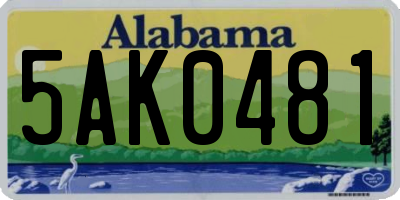 AL license plate 5AK0481