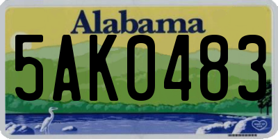 AL license plate 5AK0483