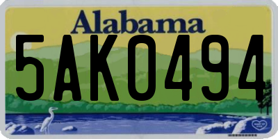 AL license plate 5AK0494