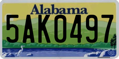 AL license plate 5AK0497