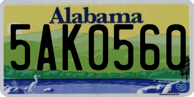AL license plate 5AK0560