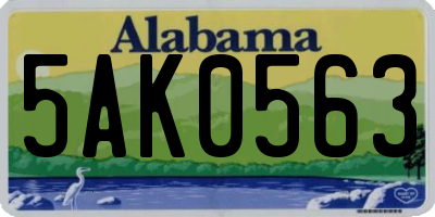 AL license plate 5AK0563