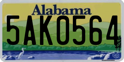 AL license plate 5AK0564