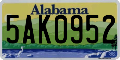 AL license plate 5AK0952
