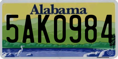 AL license plate 5AK0984
