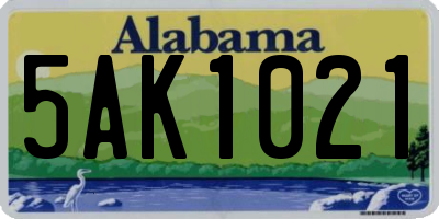 AL license plate 5AK1021