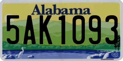 AL license plate 5AK1093