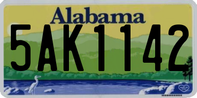 AL license plate 5AK1142