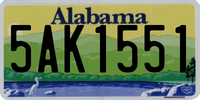 AL license plate 5AK1551
