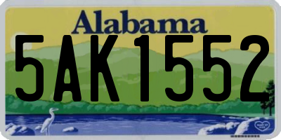 AL license plate 5AK1552