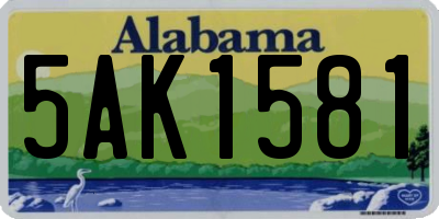 AL license plate 5AK1581