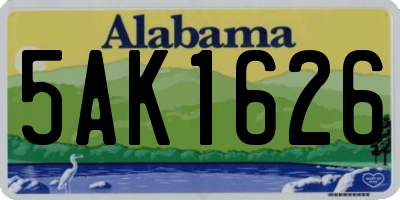 AL license plate 5AK1626