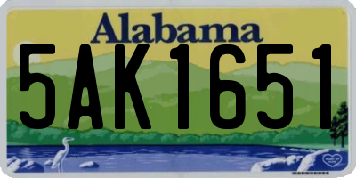 AL license plate 5AK1651