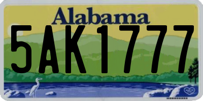 AL license plate 5AK1777