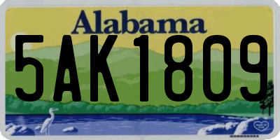 AL license plate 5AK1809