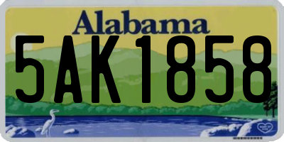AL license plate 5AK1858
