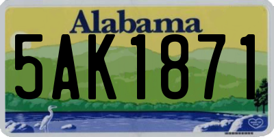 AL license plate 5AK1871