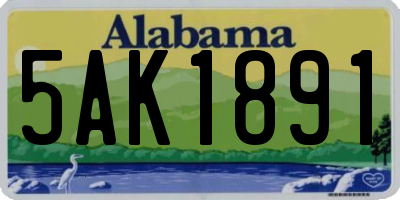 AL license plate 5AK1891