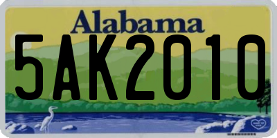 AL license plate 5AK2010