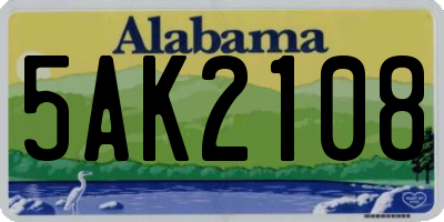 AL license plate 5AK2108